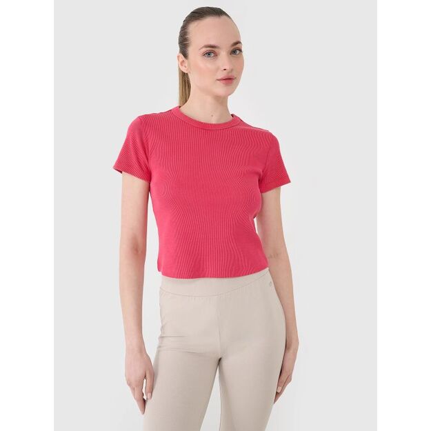 Women\ s slim ribbed t-shirt 4F 4FRSS25TTSHF2696-54S