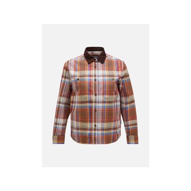 Peak Performance W Heavy Cotton Shirt Brown Plaid