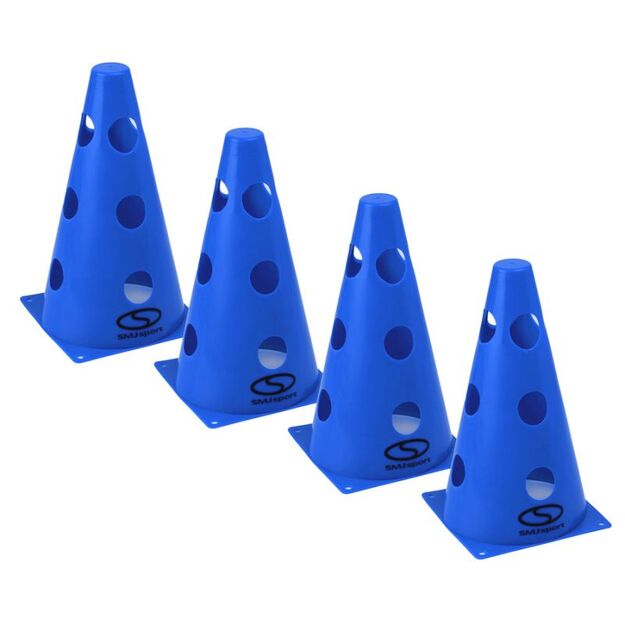 Set of 4 training cones - 23 cm blue / PT4-12WH-B