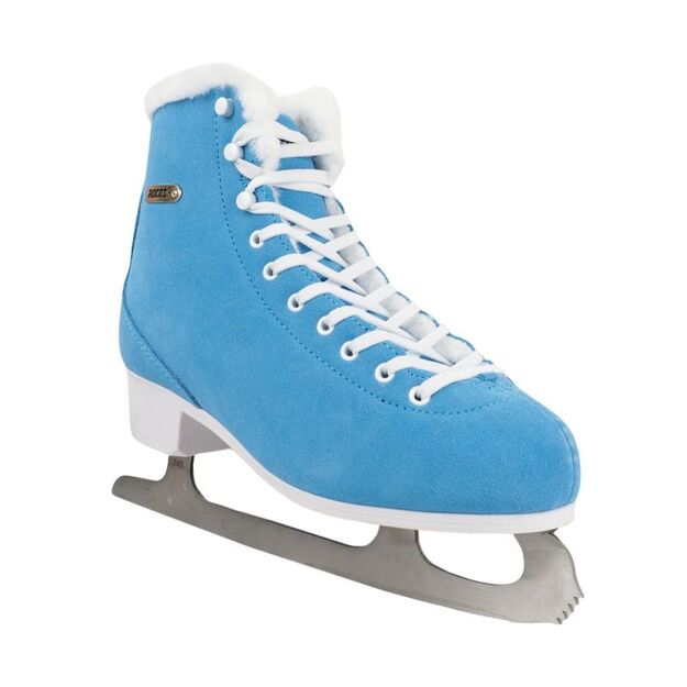 Roces Suede Eco-Fur Figure Skates Blue and White 450702 004