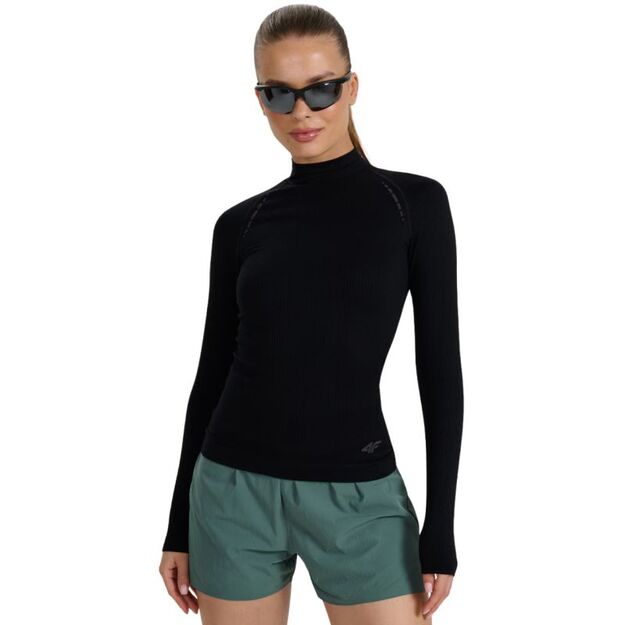 Women\ s longsleeve t-shirt 4F F419 deep black 4FWAW25TFLOF419 20S