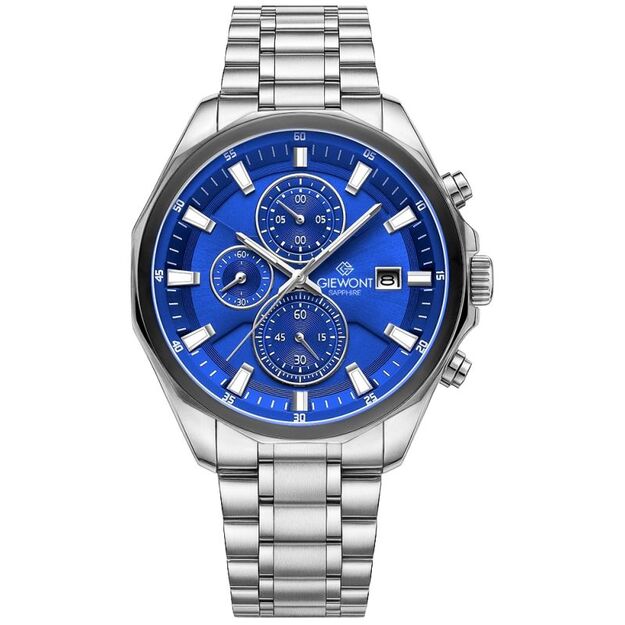 Giewont Chronograph Sapphire Silver Blue Men\ s Watch GW7290-B3
