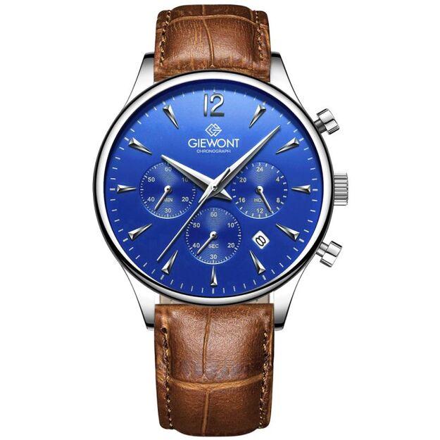 Men\ s Watch Giewont Chronograph Sapphire Brown Blue GW6310-A5