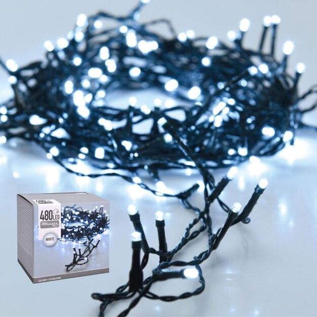 CHRISTMAS TREE LIGHTS LIGHT CHAIN 480 LED COOL WHITE