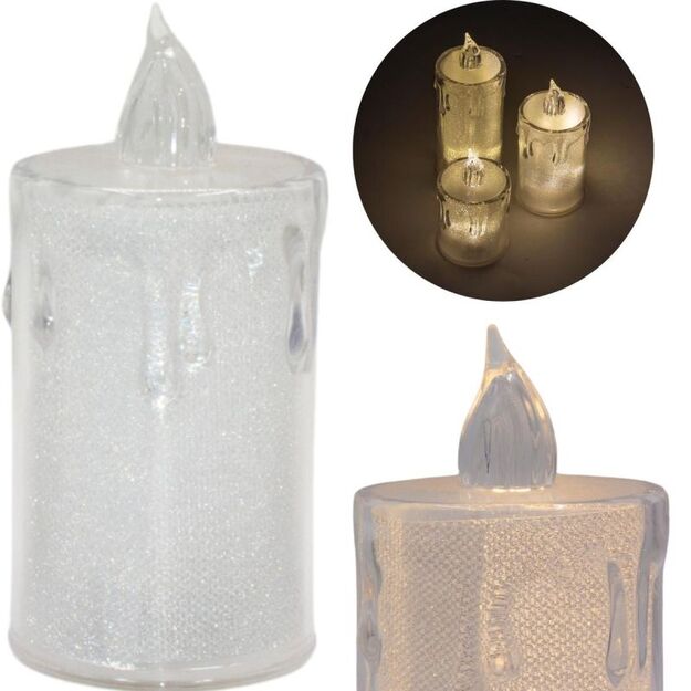 DECORATIVE CANDLE 10.5 CM TRANSPARENT WARM WHITE 1 LED