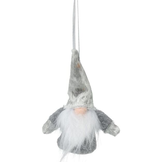 DECORATIVE PENDANT SANTA CLAUS WITH HANDLES 11CM GRAY