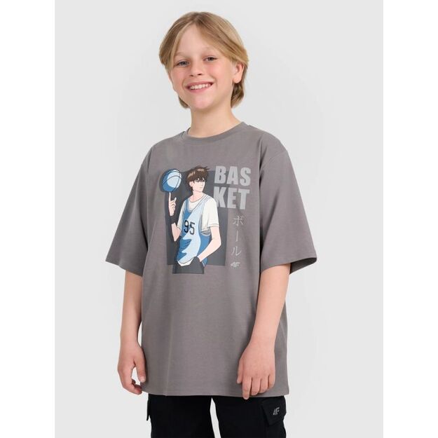 Boy\ s oversize T-shirt with print 4F 4FJRAW25TTSHM3062-24S