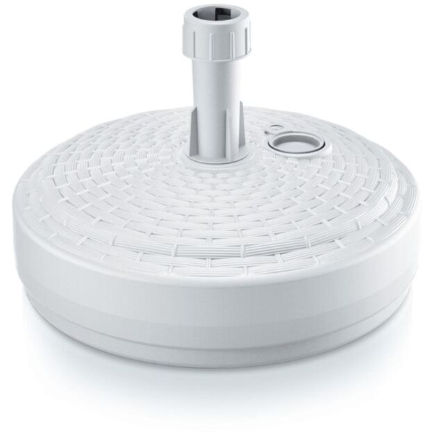 UMBRELLA BASE ROUND WHITE RATTAN