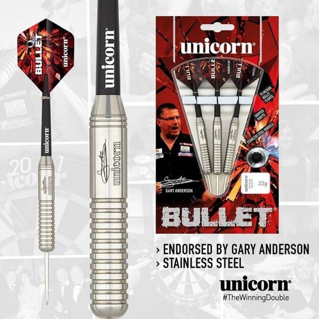 Steel tip Unicorn Bullet Stainless Steel darts - Gary Anderson 21g:27523|23g:27524|25g:27525