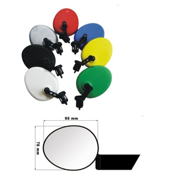 AJS handlebar mounted mirror, black