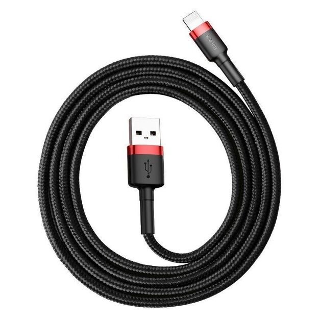 Baseus CALKLF-C19 Cable (Lightning M - USB 2.0 M  2m  black and red)