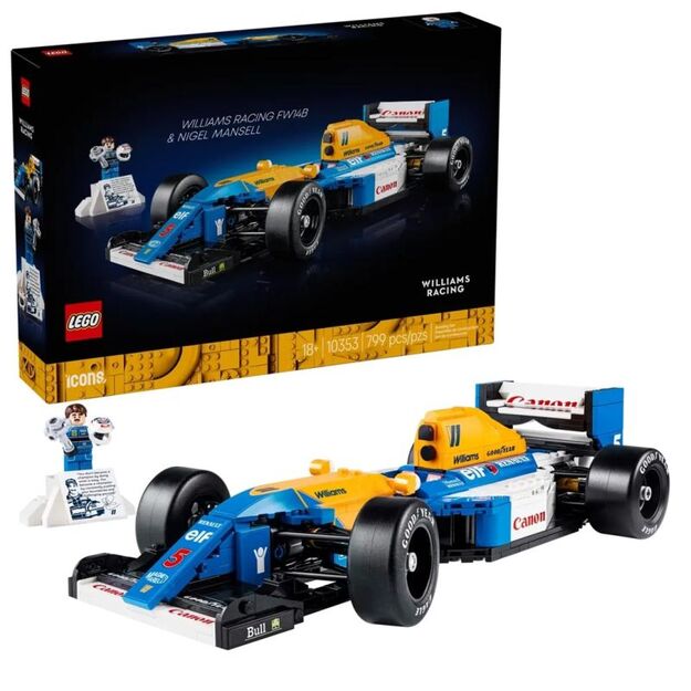 LEGO ICONS 10353 Williams Racing FW14B and Nigel Mansell