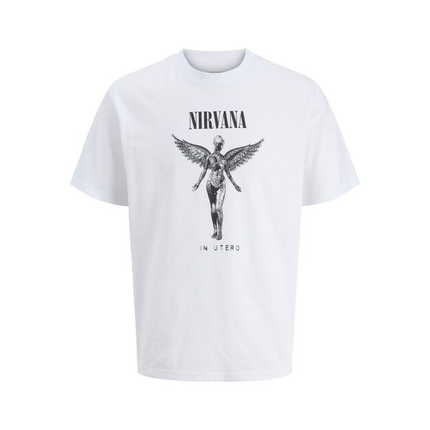 Jack & Jones t-shirt Nirvana JPRBLUNIRVANA SS TEE 12287521 BRIGHT WHITE