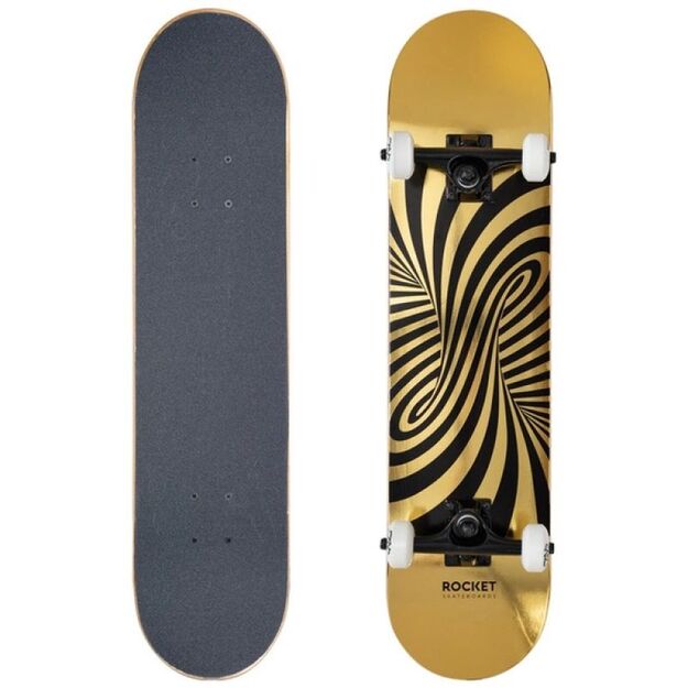 Rocket Twisted Foli Gold Skateboard 7.5  RKT-COM-1555