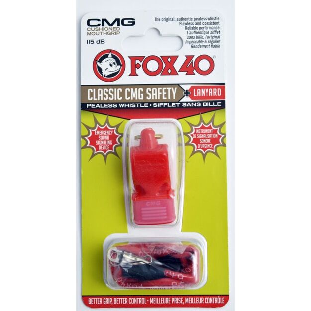 Fox 40 CMG Classic Safety Whistle + Lanyard 9603-0108 Red