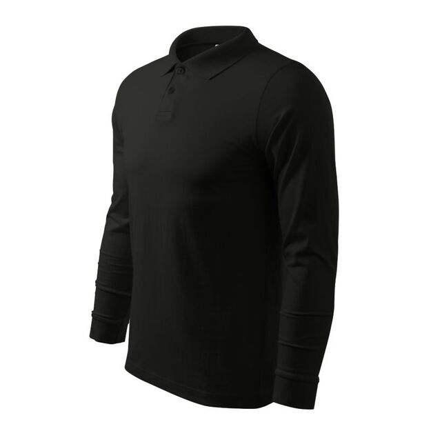 Malfini Single J. LS M MLI-21101 black polo shirt