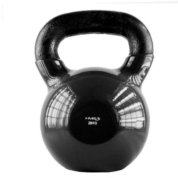 Cast iron kettlebell with vinyl coating HMS black KNV28 