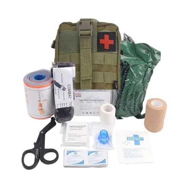 Military tactical first aid kit with 13 items HELBO