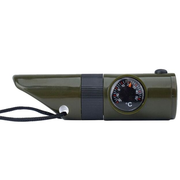 Mil-Tec 6-in-1 Survival Whistle - Green 16328401