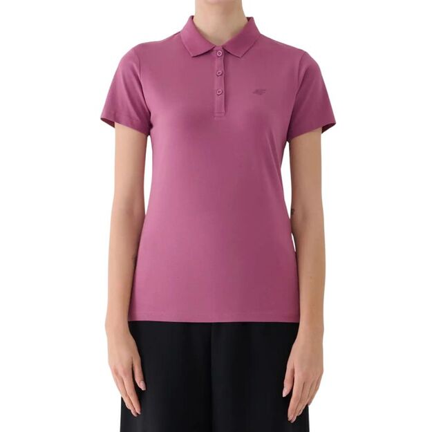 Women\ s polo shirt 4F F554 burgundy 4FWAW25TPTSF554 60S