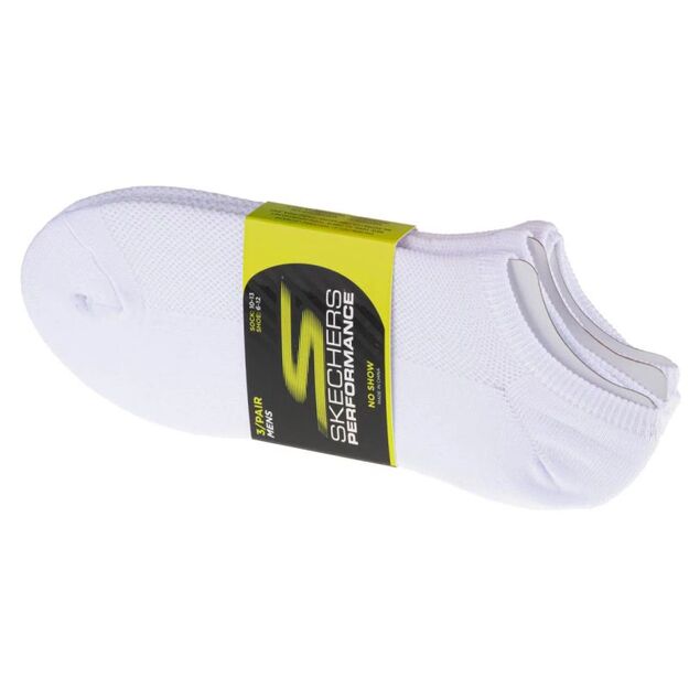 Skechers 3pk No Show Stretch Socks S101715-WHT White 41-46