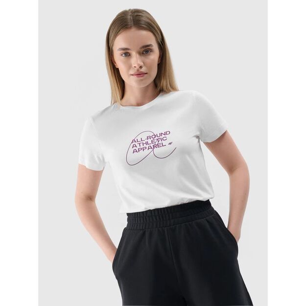Women\ s slim T-shirt with print 4F 4FRSS24TTSHF2499-10S
