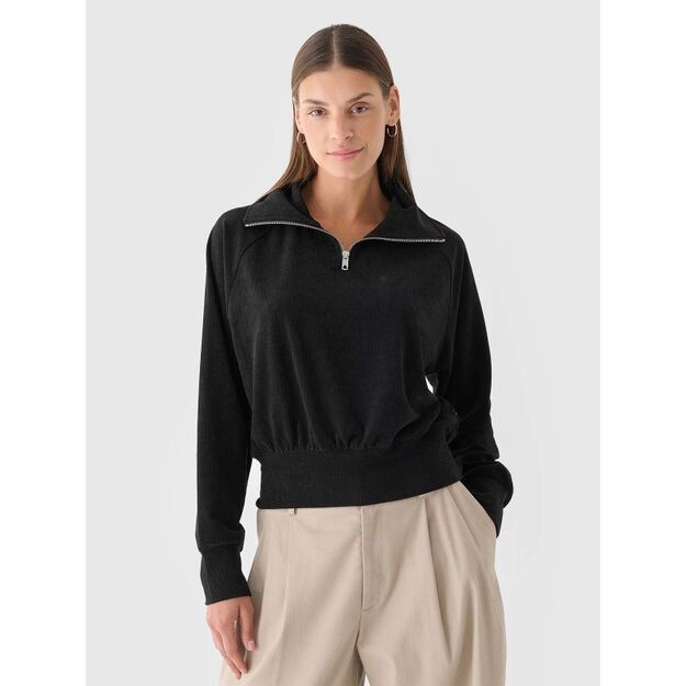 Women\ s velour sweatshirt without a hood, 4F 4FRAW24TSWSF2054-20S