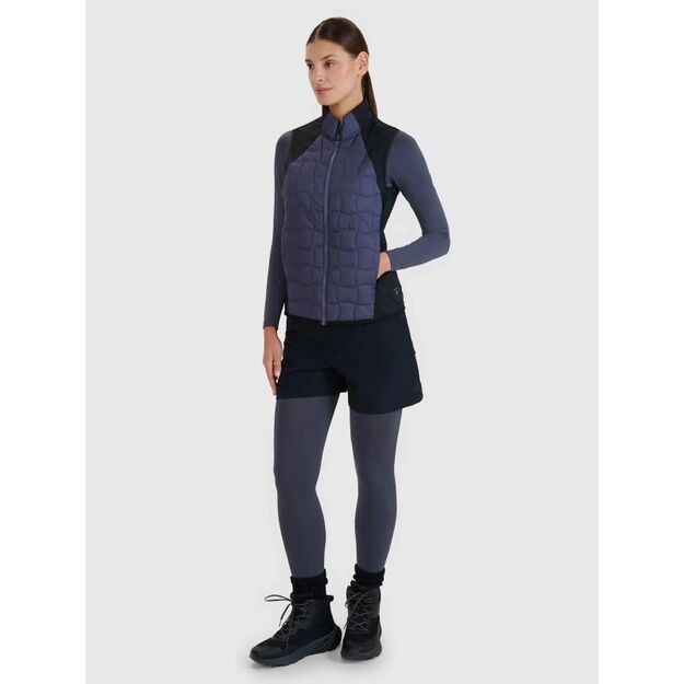 Women\ s trekking vest with Primaloft filling Black 4F 4FWSS25TVJAF180-22S