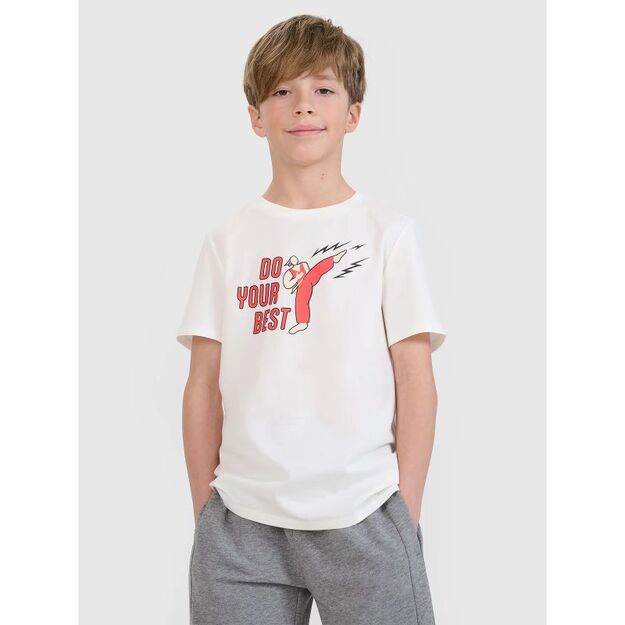 Boy\ s regular printed T-shirt 4F 4FJRSS25TTSHM2643-11S