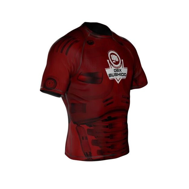 The  Cyborg  compression Rashguard is made of DBX MORE DRY M material.