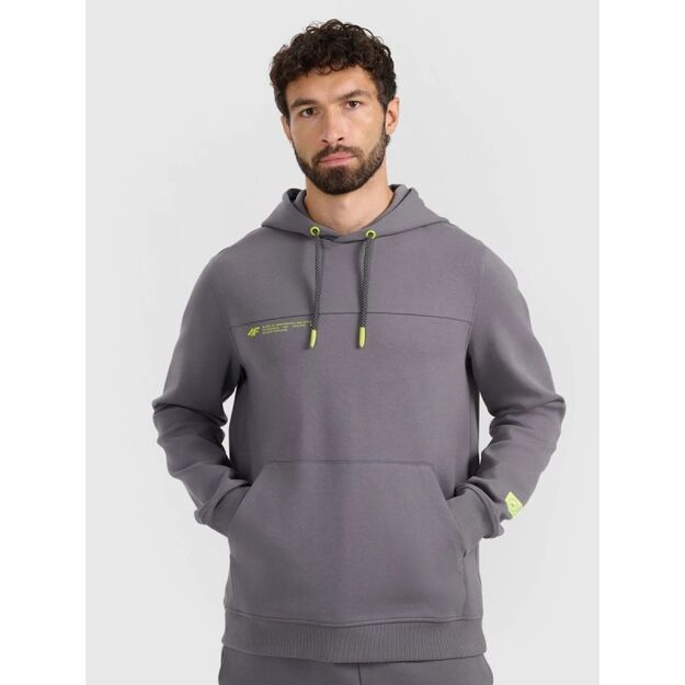 Men\ s sweatshirt with hood, open, 4F 4FRAW25TSWSM2458-23S