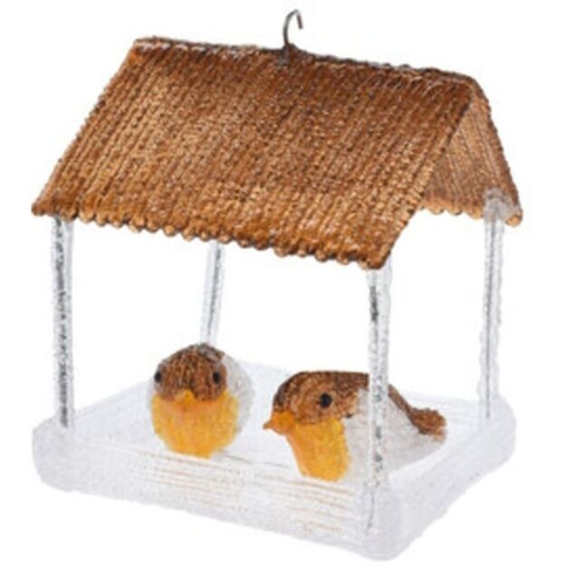 BIRD HOUSE LED DECORATION 185X165X230MM BROWN CANOPY