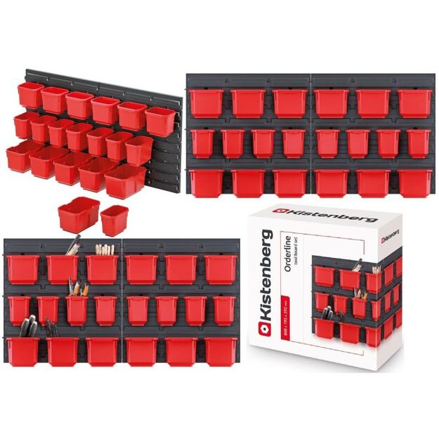 WORKSHOP BOARD WITH A SET OF 20 CONTAINERS ORDERLINE KISTENBERG