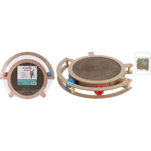 SCRATCHING POSTS FOR CAT INTERACTIVE TOY TWO BALLS 39X33.5X4.5CM