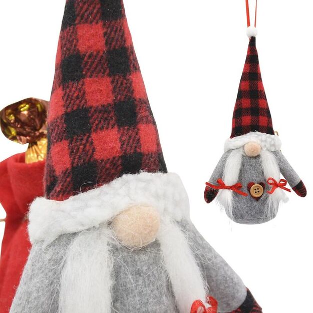 DECORATIVE SANTA CLAUS WITH GIFT BAG 20CM GIRL