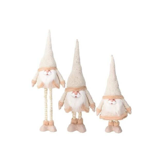 SANTA CLAUS ON TELESCOPIC LEGS 30X18X100CM GOLD