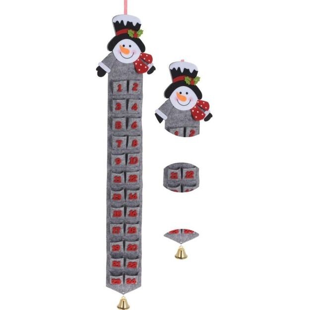 FELT ADVENT CALENDAR GREY SNOWMAN