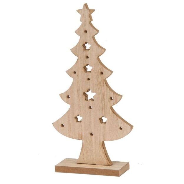 DECORATIVE WOODEN CHRISTMAS TREE 32CM STAR