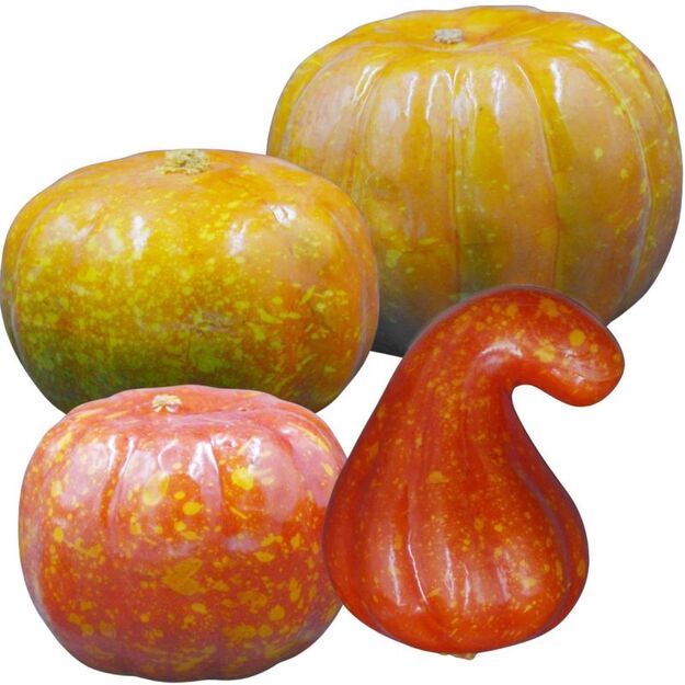 HALLOWEEN PUMPKIN DECORATIVE FIGURE 4 PCS ORANGE