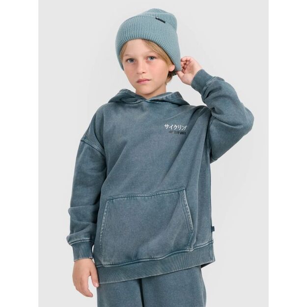 Boy\ s sweatshirt with hood, open, 4F 4FJRAW25TSWSM2344-46S