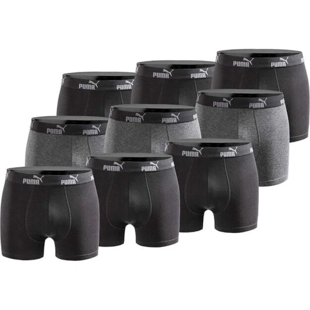 Puma Men\ s Boxer Briefs 9-Pack Black Gray Comfortable Cotton