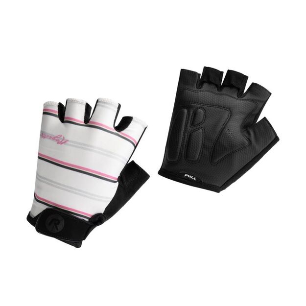 Rogelli women\ s gloves STRIPE white and pink XL