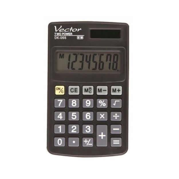 Vector Pocket Calculator DK-055, Black