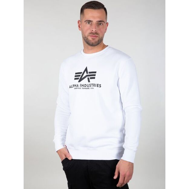 Alpha Industries Basic Sweater black men\ s open-front sweatshirt with logo print (178302-09)