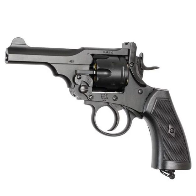 WEBLEY MKVI .455 Police revolver, cal. 4.5 mm, Diabolo, 6-shot cartridges, 4  barrel, CO2 Black Ekp do17J