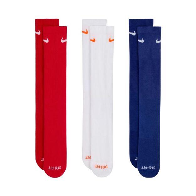 Nike Everyday Plus Cushioned Socks 3 Pairs Red, White, Navy SX6888 996