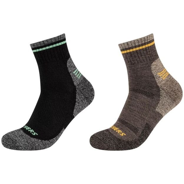 Skechers 2PPK Men Trail Wool Quarter Socks SK42052-8997 Gray 39-42