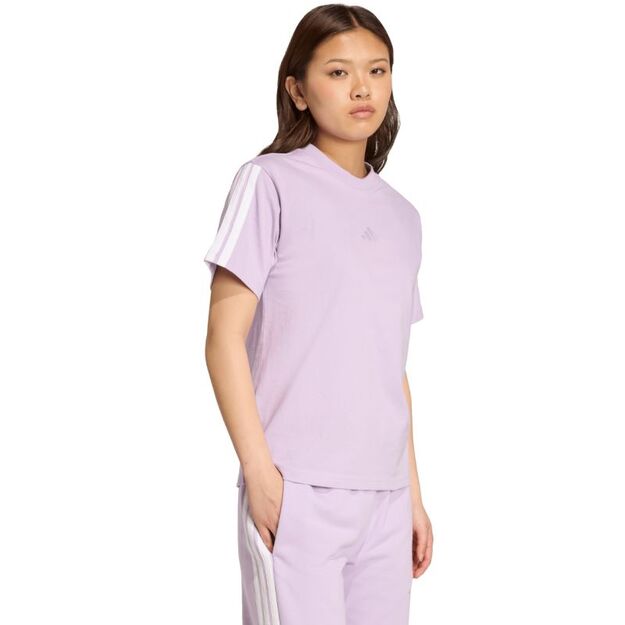 adidas Essentials 3-Stripes Cotton Women\ s T-Shirt Light Purple JV7362