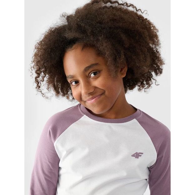Longsleeve regular plain girls 4F Junior 4FJWAW24TLONF291-51S