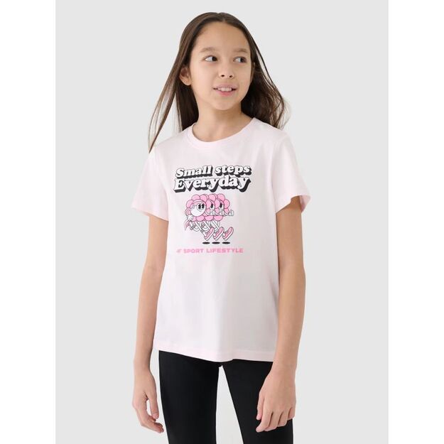 Girls\  regular T-shirt with print 4F 4FJRSS25TTSHF2585-12S